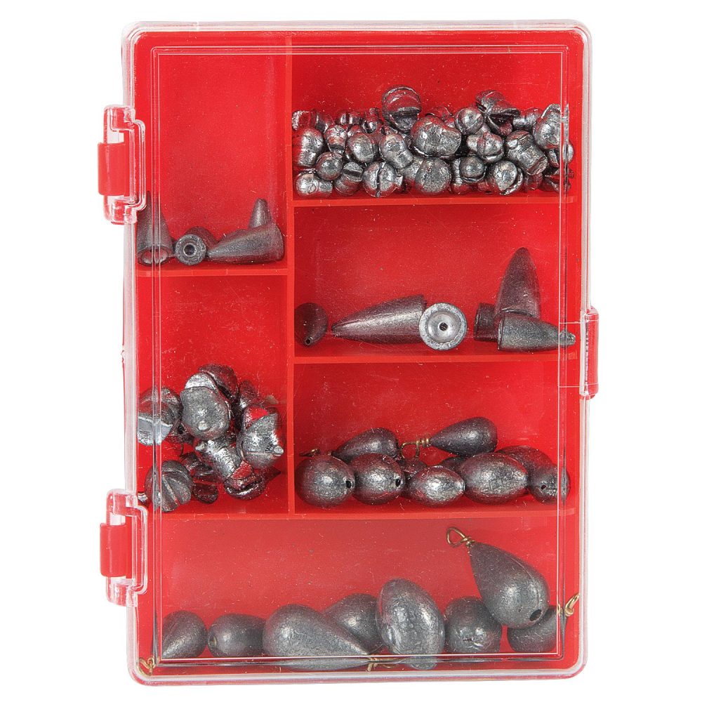 Fishing Sinker Assortment – 103-Piece Count | Tackle Boxes, Bait & Accessories Fishing Eagle Claw